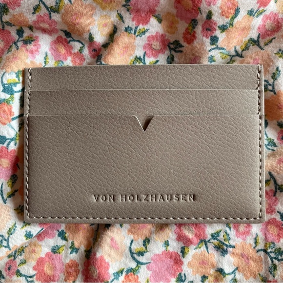 Von Holzhausen The Credit Card Holder 0322 beige tan minimalist - Picture 2 of 6